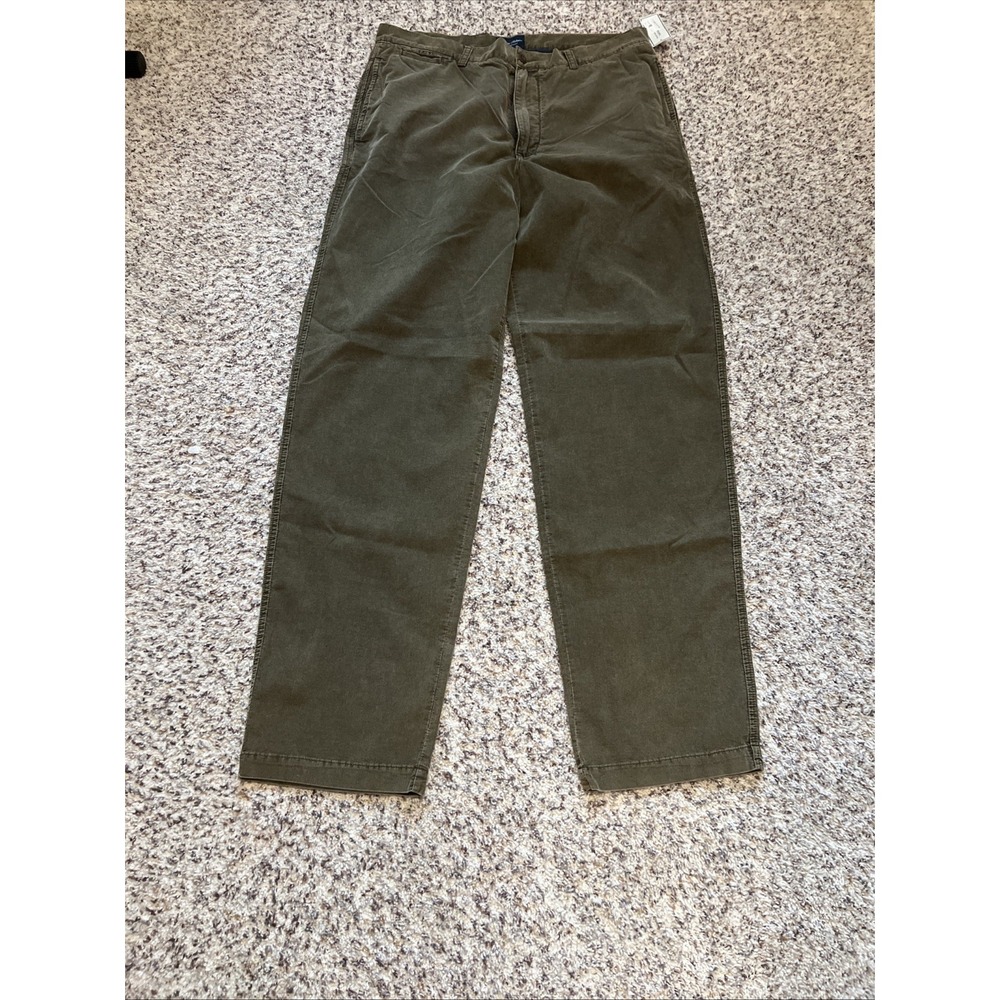 New Indigo Palms  Mens Sz 36x34‎  Corduroy Pants Olive Green Chino Lightweight
